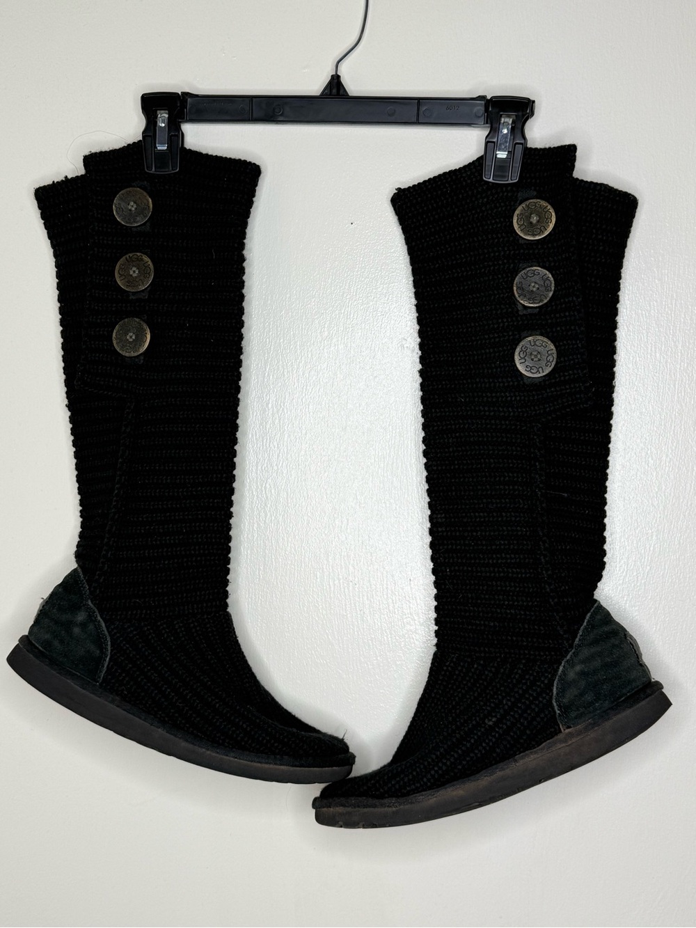 UGG Classic Cardy 5819 Black Knit Tall Boots Women’s Size 8